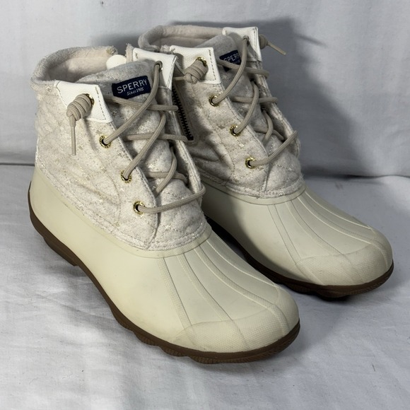 Sperry Shoes - Sperry Women's Syren‎ Gulf Wool Quilt Duck Boots Waterproof Ivory Size 8 M
